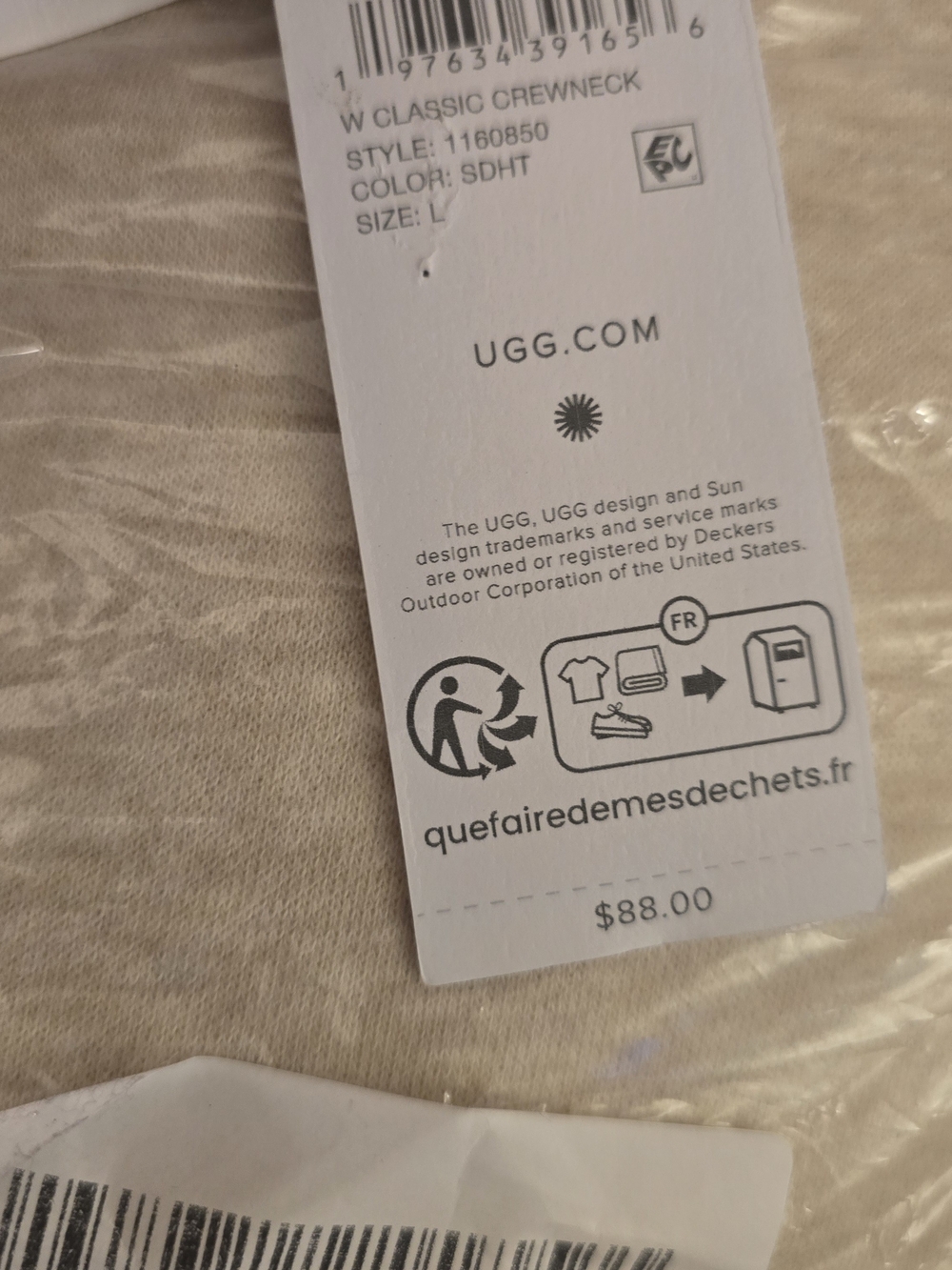 UGG Classic Crewneck Sweatshirt in Tan